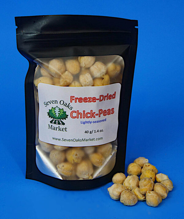 freeze-dried chickpeas, packaged