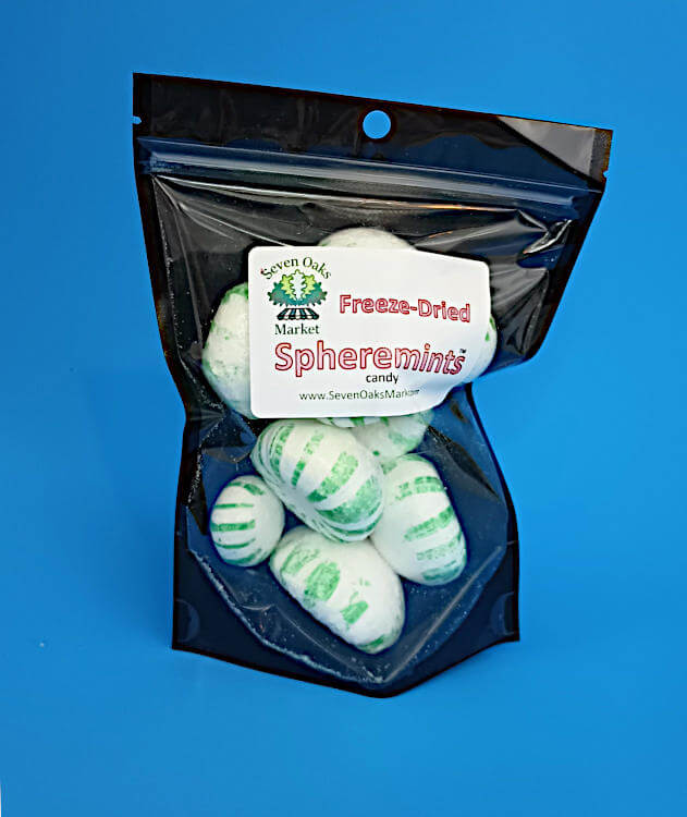 Spheremints (TM) freeze dried spearmint candies