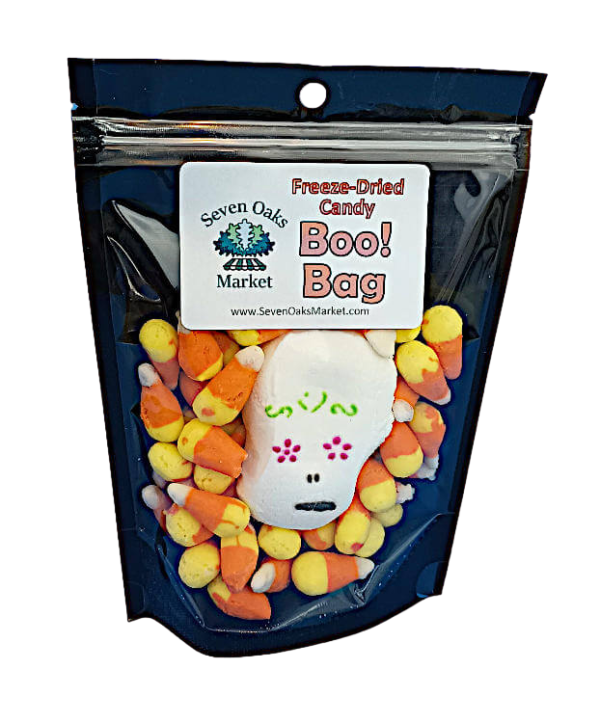 boo bag freeze dried candy corn with halloween marshmallow