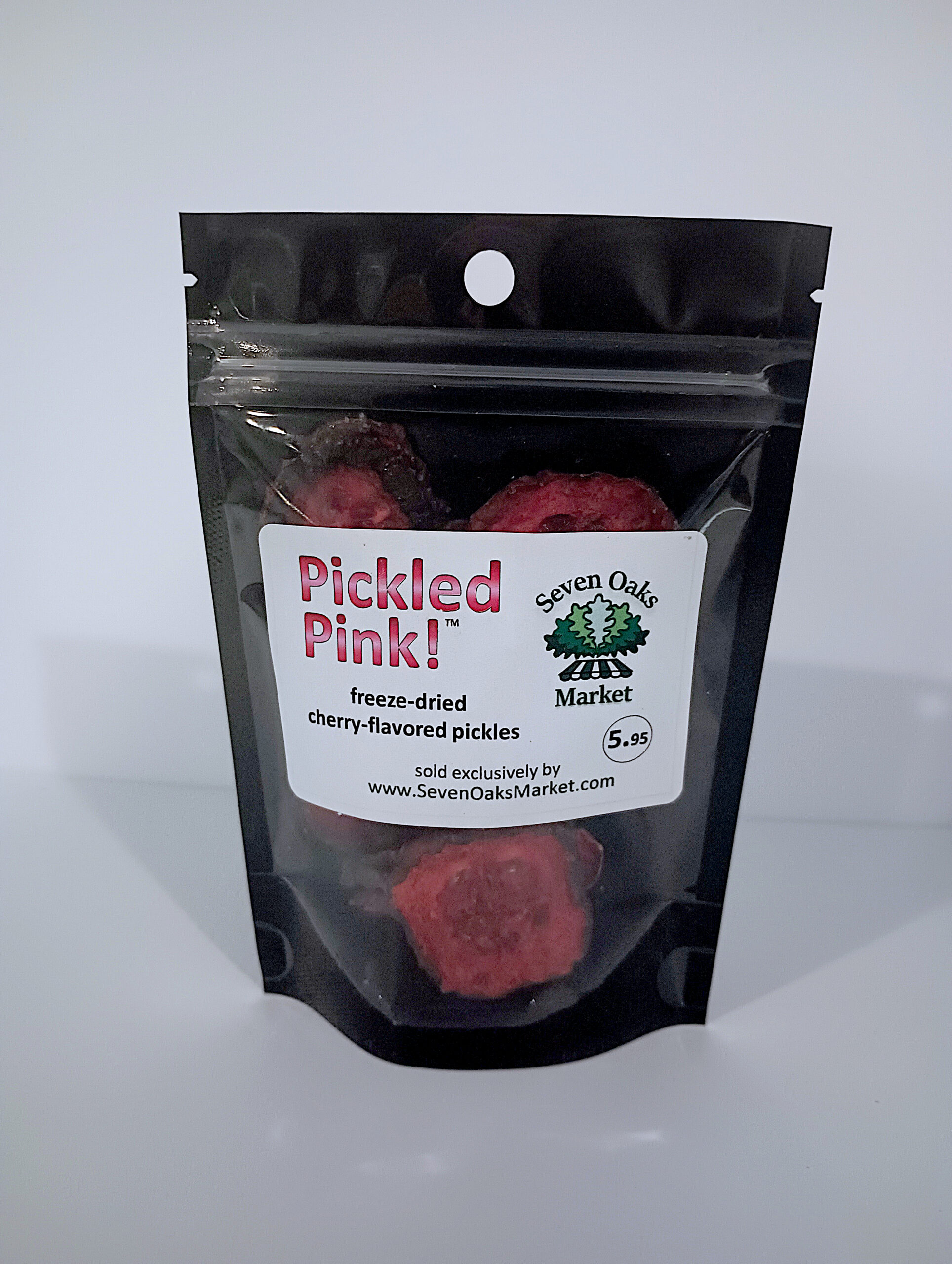 Pickled Pink cherry flavored freeze dried pickles