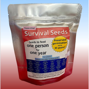 survival seeds freeze dried seeds to feed one person for one year